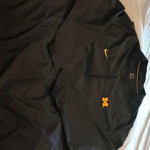 Nike, University of Michigan, official team issue 1/4 zip, performance jacket.